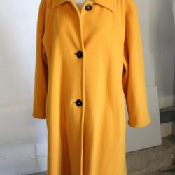 Manteau long jaune femme cachemire vintage T38