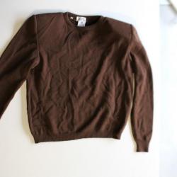 HERMES Pull marron Laine T42