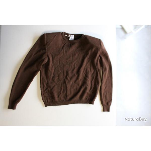 HERMES Pull marron Laine T42