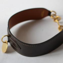 Collier cuir brun HERMES bijoux luxe