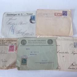 Cinq  enveloppes timbrées Autriche Timbre Philatélie