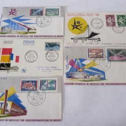 Enveloppes 1er Jour Exposition Universelle Bruxelles 1958 Philatélie
