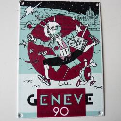 Plaque émaillée 13e Course de l'Escalade 1990 Genève Exem
