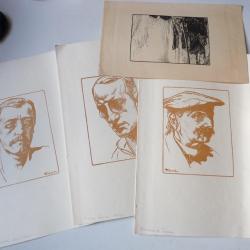 Quatre Bois Gravés Pierre-Eugène Vibert