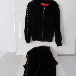 Veste + pantalon velours de soie Haute Couture TSAR pièce unique