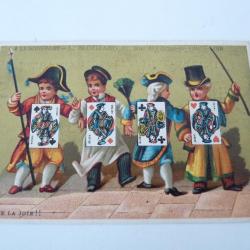 Chromo calendrier  A La Souveraine  Lyon 1882