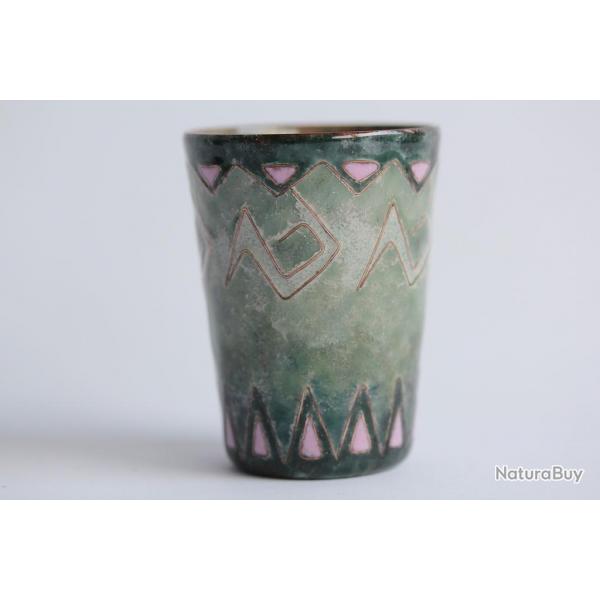 Gobelet maux cloisonn sur cuivre Genve 1930