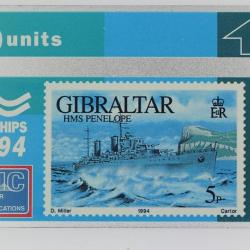 Télécarte L&G dummy Warships 1994 HMS Penelope Gibraltar