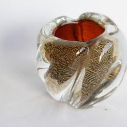 Petit vase massif Murano poudre d'or