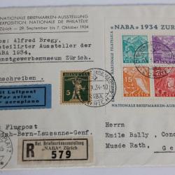 Timbres Naba Zurich 1934 Suisse Exposition de philatélie