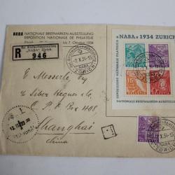 Timbres Naba Zurich 1934 Suisse Exposition de philatélie