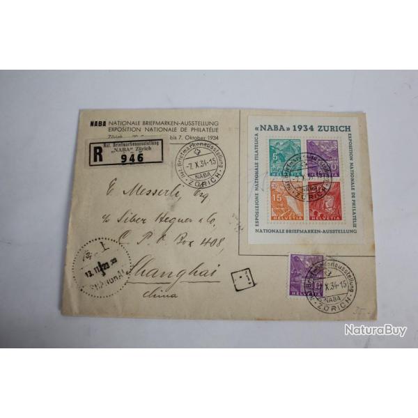 Timbres Naba Zurich 1934 Suisse Exposition de philatlie