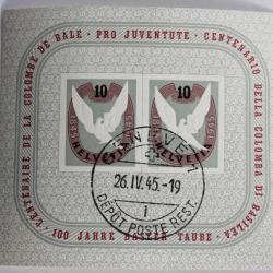 Timbre Suisse Pro Juventute B144 Centenaire Colombe de Bâle 1945