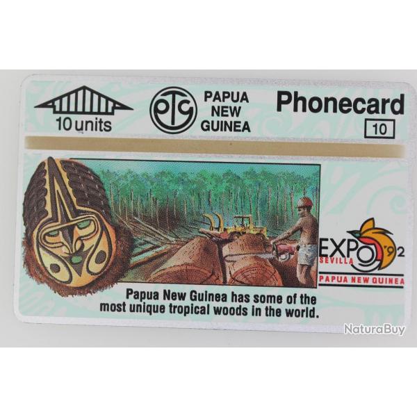 Tlcarte L&G dummy Expo '92 Sevilla Tropical Woods Papua New Guinea