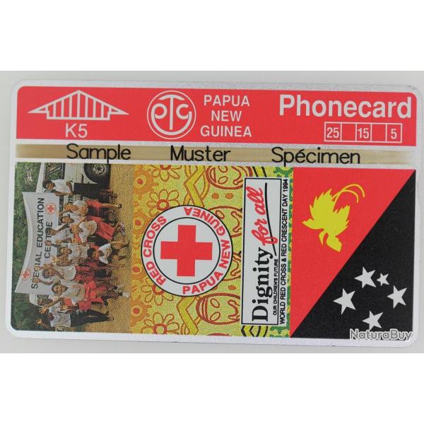 Tlcarte L&G dummy Red Cross Dignity for All Flag Papua New Guinea 1994