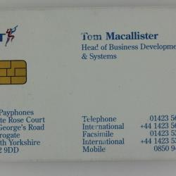 Télécarte British Telecom Siemens S37 Tom Macallister BT Visiting Cards