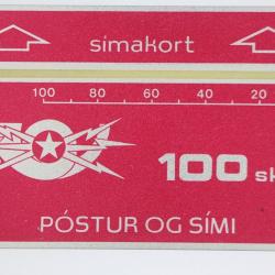 Télécarte Landis & Gyr Símakort 100 skref 601A Islande 1986