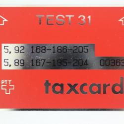 Télécarte Landis & Gyr Taxcard TEST 31 Suisse