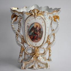 Vase de mariage porcelaine Vieux Paris Ange gardien
