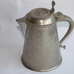 Ancien Pichet étain Carl XIV Johan Roi de Suède Art populaire