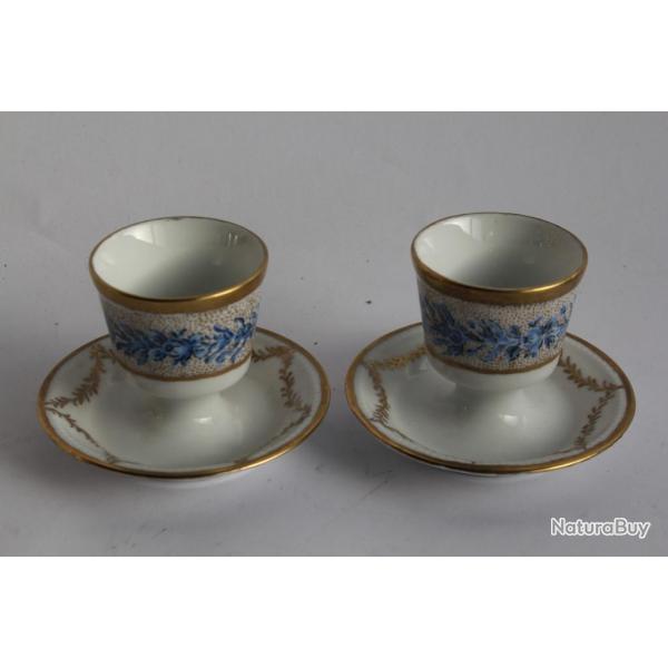 Paire de coquetiers porcelaine KAISER Allemagne peints main