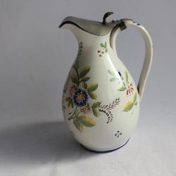 Pichet faïence Saint Clément étain
