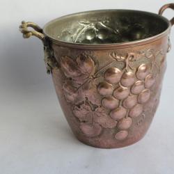 Seau à champagne cuivre Vignes