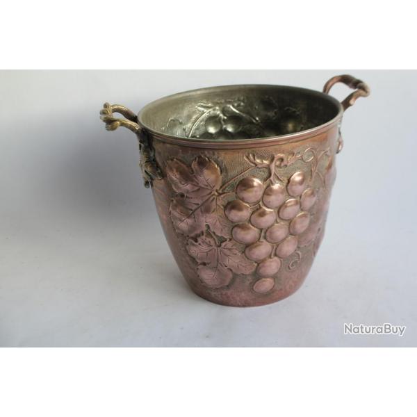 Seau  champagne cuivre Vignes