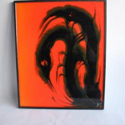 Tableau résine design signé JC 1998