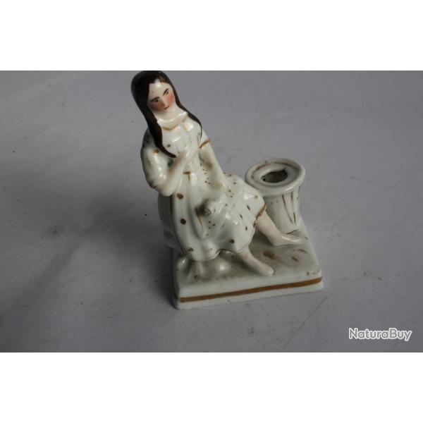 Encrier porcelaine Paris figuratif XIXe sicle