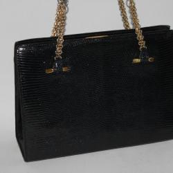 Sac à main vintage serpent bleu nuit