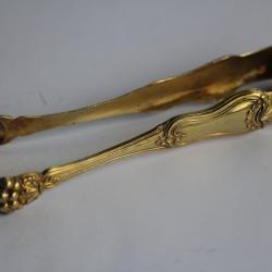 Pince à sucre argent massif vermeil Napoléon III