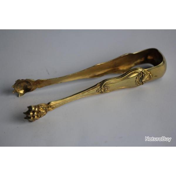 Pince  sucre argent massif vermeil Napolon III