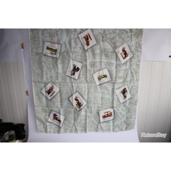 Foulard vintage soie automobiles