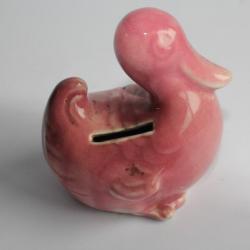 Ancienne tirelire à casser porcelaine canard