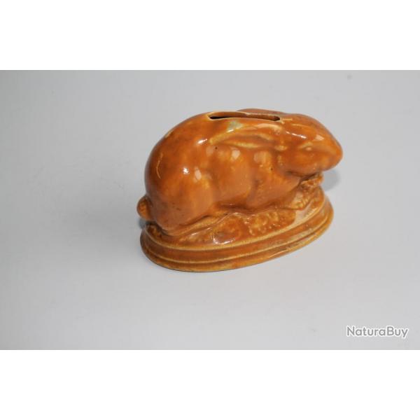 Ancienne tirelire  casser porcelaine maille lapin