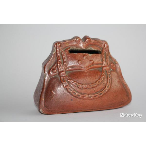 Ancienne tirelire  casser grs Sac  main