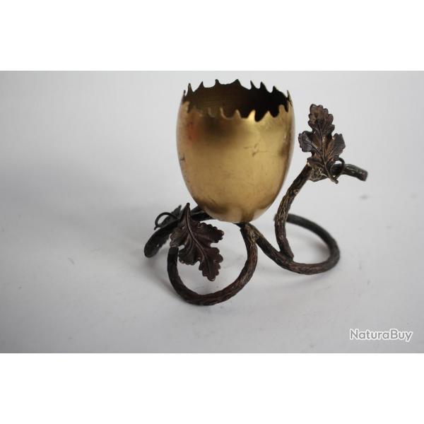 Coquetier fer forg et laiton