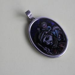 Médaille religieuse argent émaux Saint Christophe