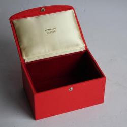 LOMBARD Écrin long pour bijoux cuir bordeaux