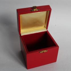 LOMBARD Écrin long pour bijoux cuir rouge