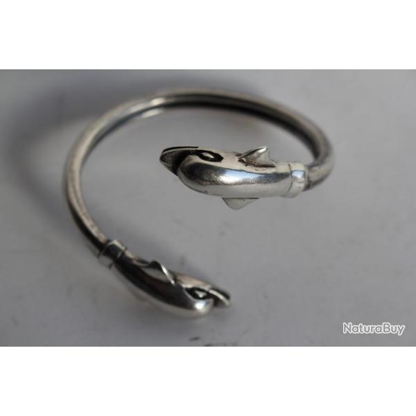 Bracelet jonc argent Dauphin bijoux