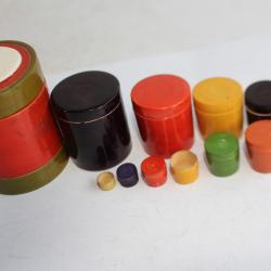 Anciennes boites gigognes bois laqué Asie