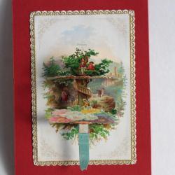 Image chromo dépliant XIXe siècle Colombes diorama