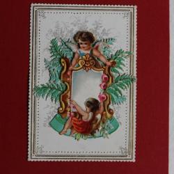 Chromo gaufré Angelots XIXe siècle