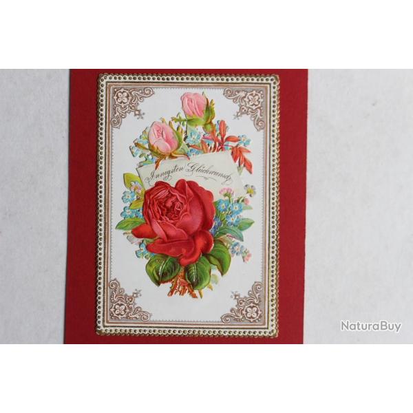 Chromo gaufr fleurs XIXe sicle Allemagne