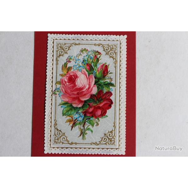 Chromo gaufr fleurs XIXe sicle Allemagne