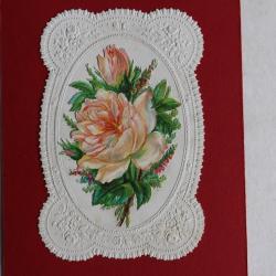 Chromo gaufré fleurs XIXe siècle Allemagne