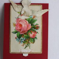 Image chromo à tirette XIXe siècle Colombe