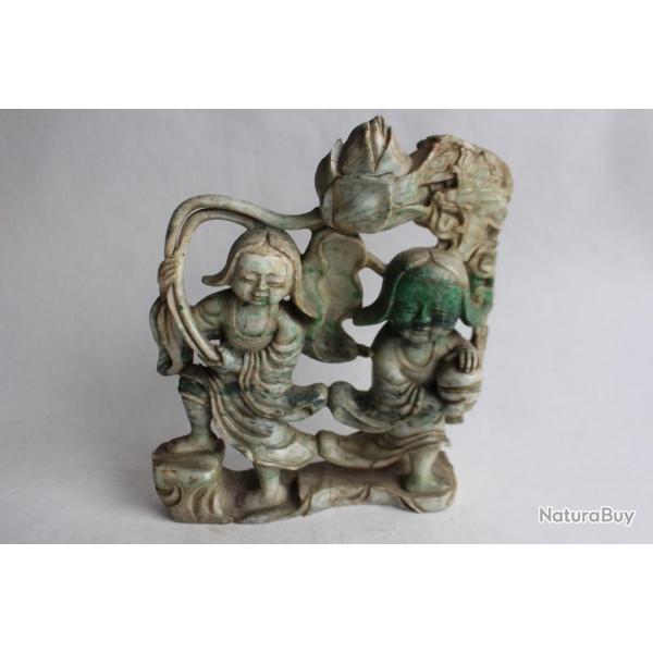 Ancienne figurine en jade sculpte Chine
